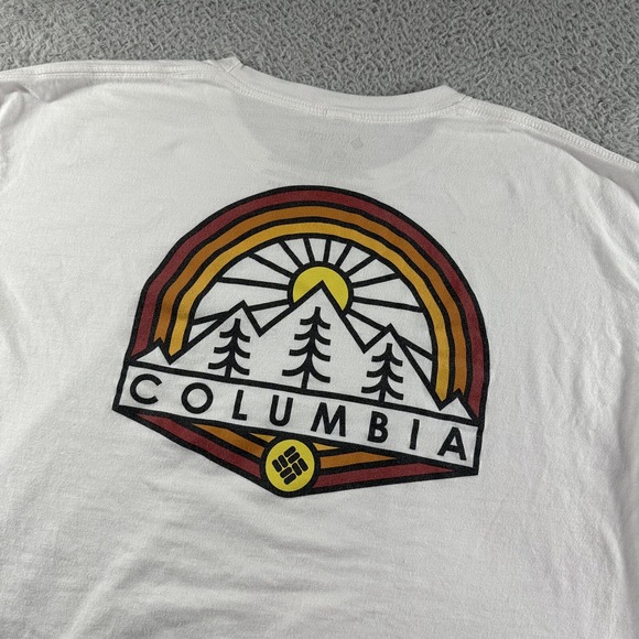 Columbia Shirt Mens 2x White Graphic Double Sided Outdoors Camp Hiking Fishing - Picture 6 of 9
